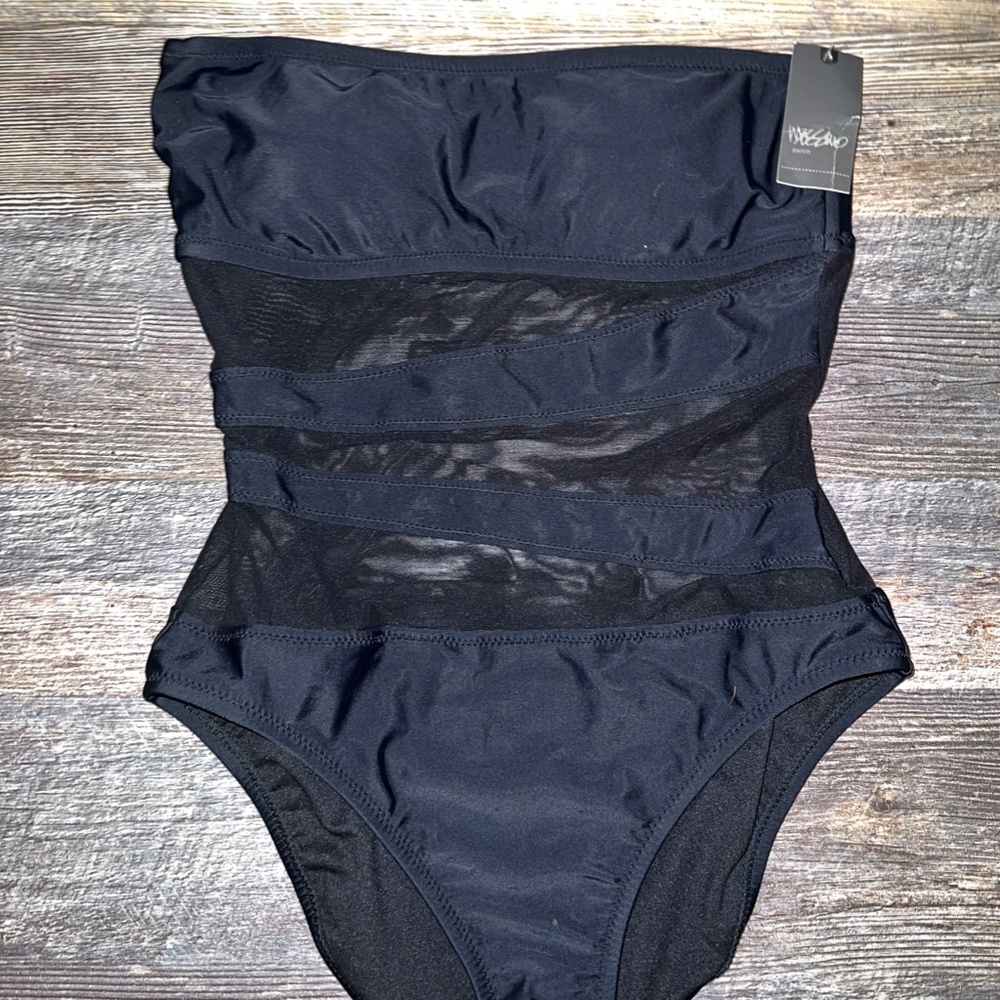 Target Black Strapless One Piece Bathing Suit